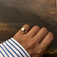 Timeless Plain Rectangular Adjustable Silver Ring