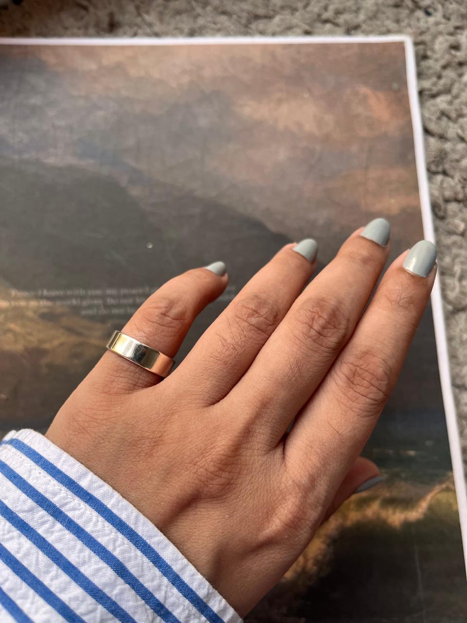 Sleek Rectangular Adjustable Silver Ring