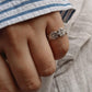 Minimalist Flower Ring in Sterling Silver for Little Finger