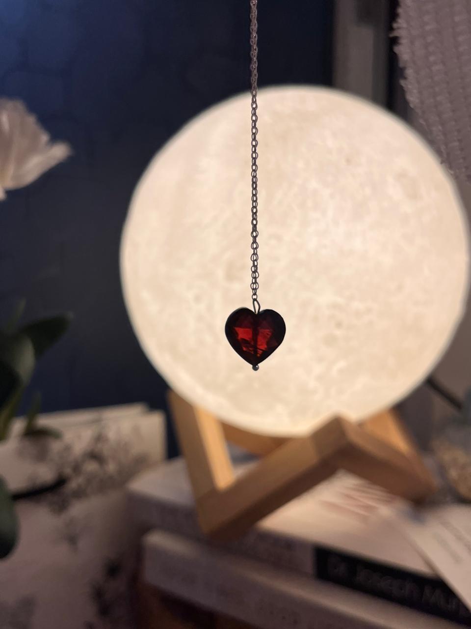 Heart Shaped Garnet Necklace for Love