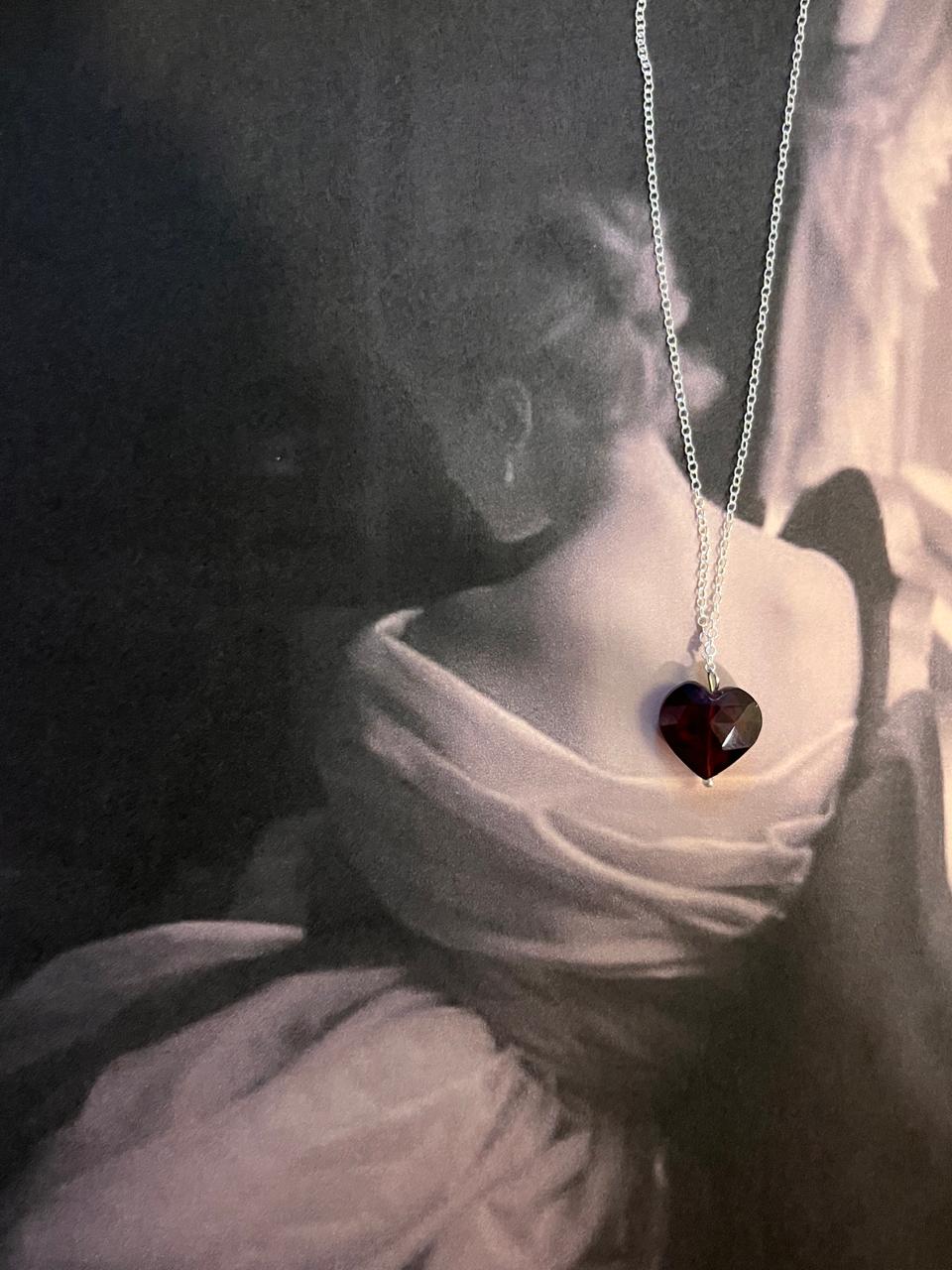 Garnet Crystal Necklace for Heart Chakra Healing