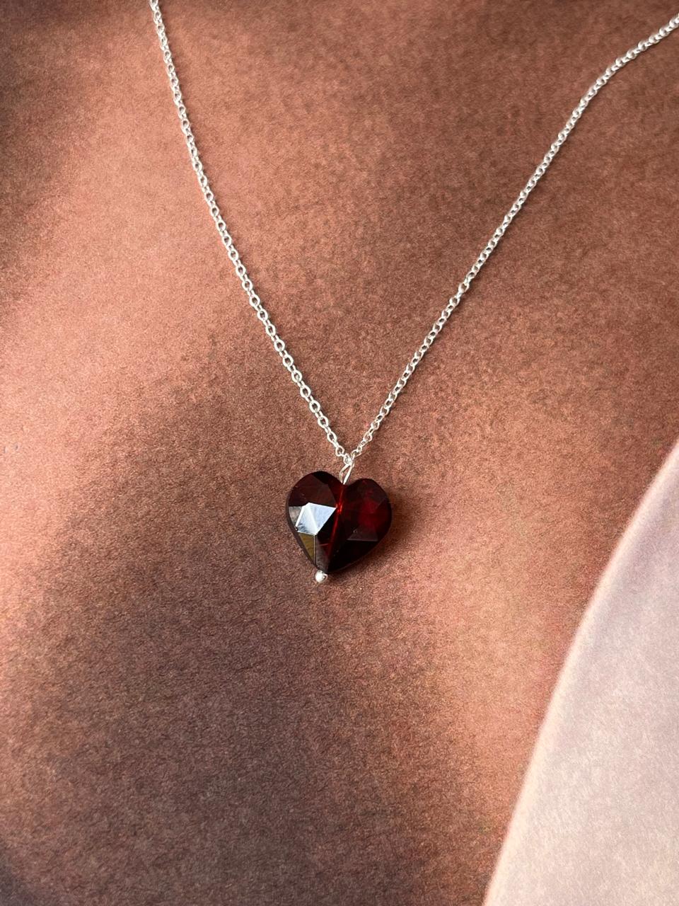 Garnet Heart Pendant for Love and Compassion