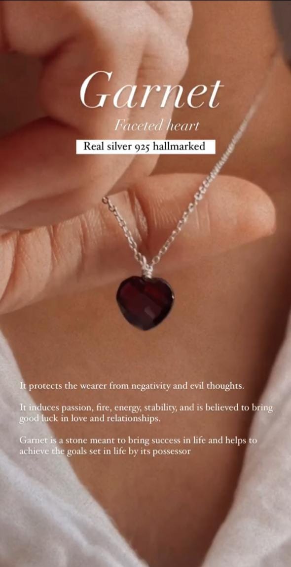 Garnet Crystal Necklace for Heart Chakra Healing