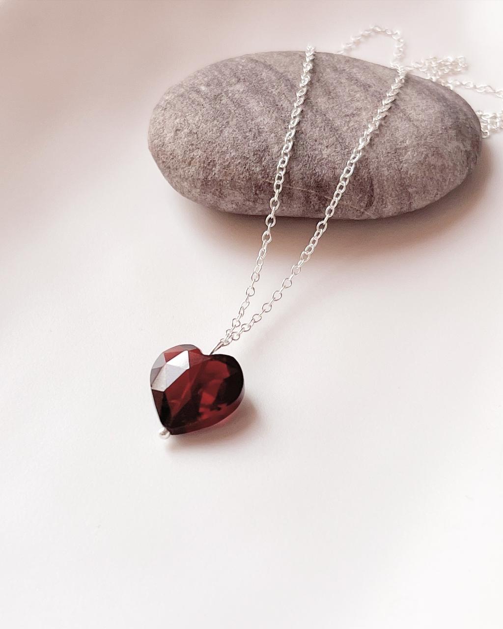 Garnet Heart Pendant for Love and Compassion