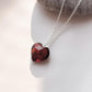 Garnet Heart Crystal Necklace