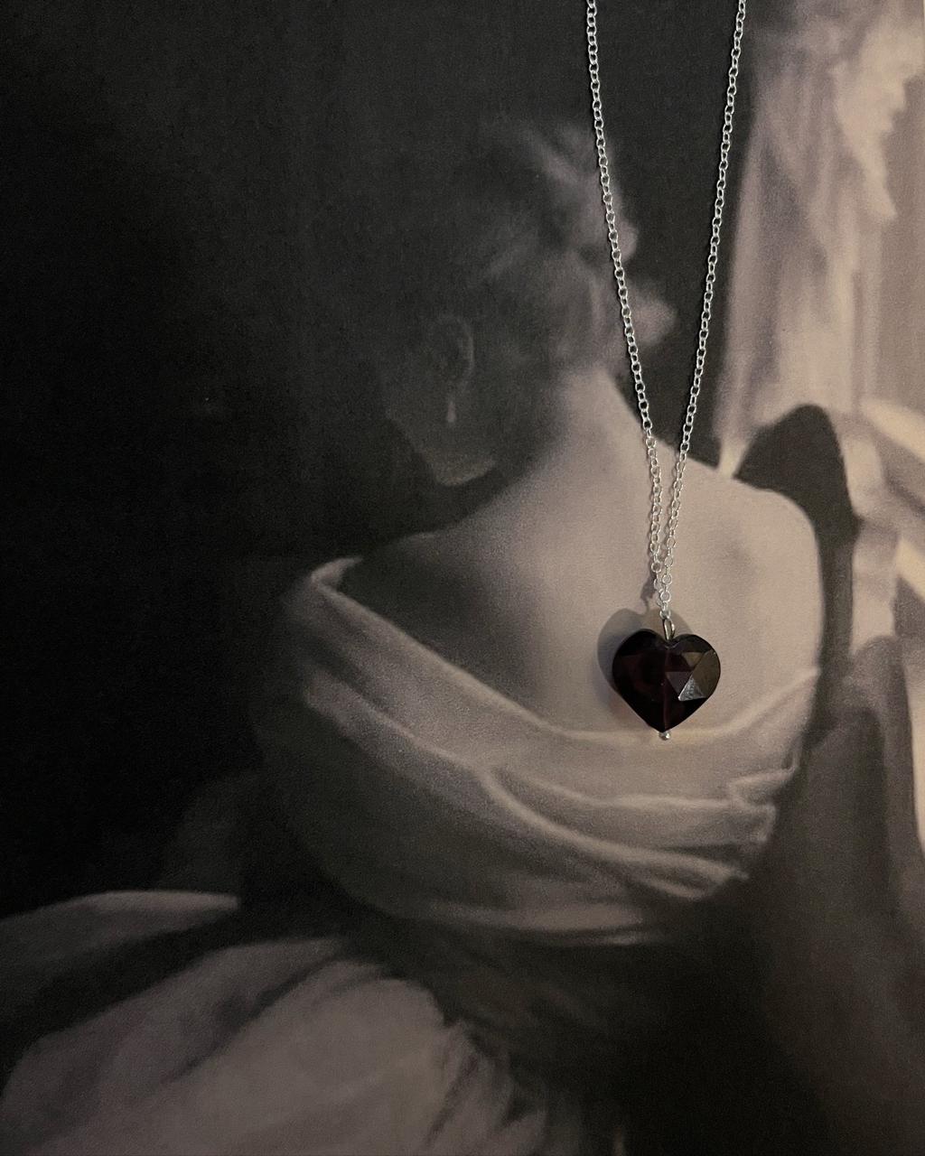 Love and Passion Garnet Heart Necklace