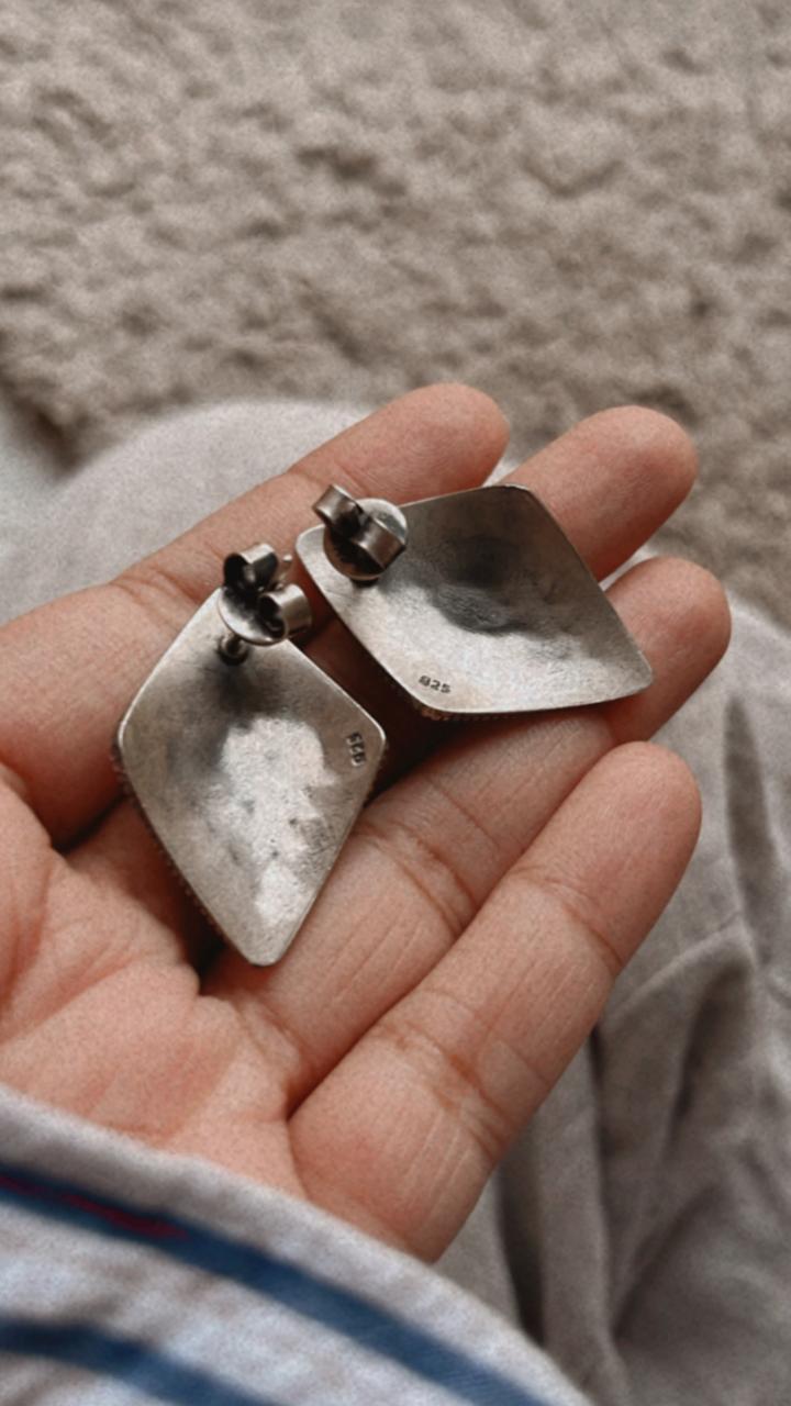Unique handcrafted Rawa tribal earrings in sterling silver