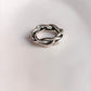 Bold and elegant adjustable silver 925 ring with twist braided design
