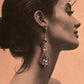 Amethyst Pear and Round Cut Silver Earrings 