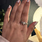 Sterling Silver Ring with Natural Opal and Moon Phases