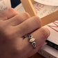 Natural Opal Moon Phases Design Silver Ring