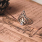 Elegant Moonstone Crown Boho Silver Ring