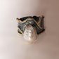 Timeless silver ring with a rustic finish and a beautiful Baroque pearl.
