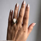 Elegant Baroque pearl set in a rustic sterling silver ring.