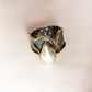 Vintage-style Baroque pearl ring with rustic sterling silver setting.