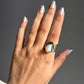 Rustic 1 silver ring showcasing a natural Baroque pearl.