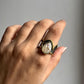 Elegant Baroque pearl set in a rustic sterling silver ring.