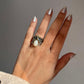Handcrafted rustic silver ring with two Baroque pearls for a natural look.