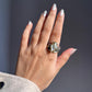 Rustic silver ring with two organic Baroque pearls for a refined, natural look.