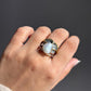 Sophisticated rustic silver ring featuring two stunning Baroque pearls.