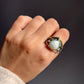 Timeless rustic 2 silver ring showcasing two beautiful Baroque pearls.