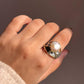 Handcrafted rustic silver ring with two Baroque pearls for a natural look.
