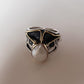 Two Baroque pearls set in a rustic 2 silver ring for a timeless design.