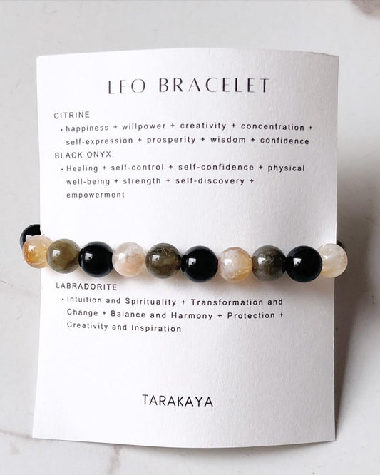 8MM Zodiac Leo Crystal Bracelet