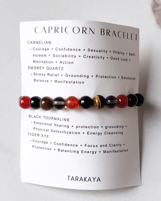 Capricorn Zodiac Crystal Bracelet 8MM