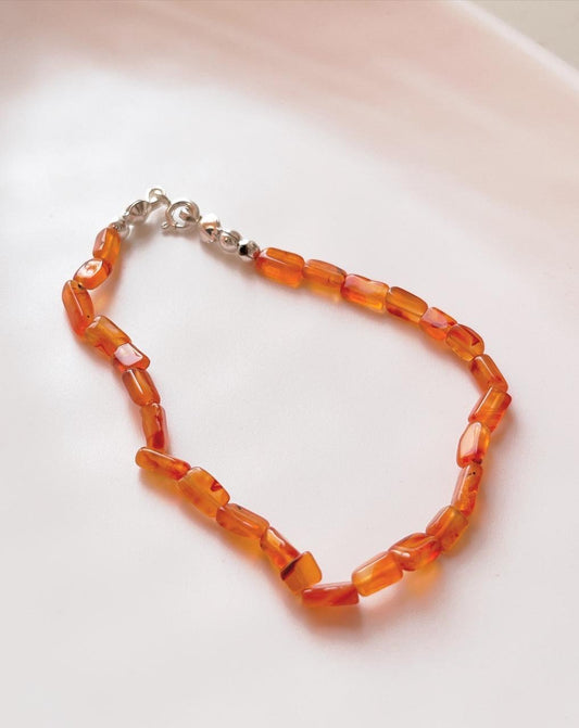 Carnelian Rectangular Crystal Bracelet for Motivation
