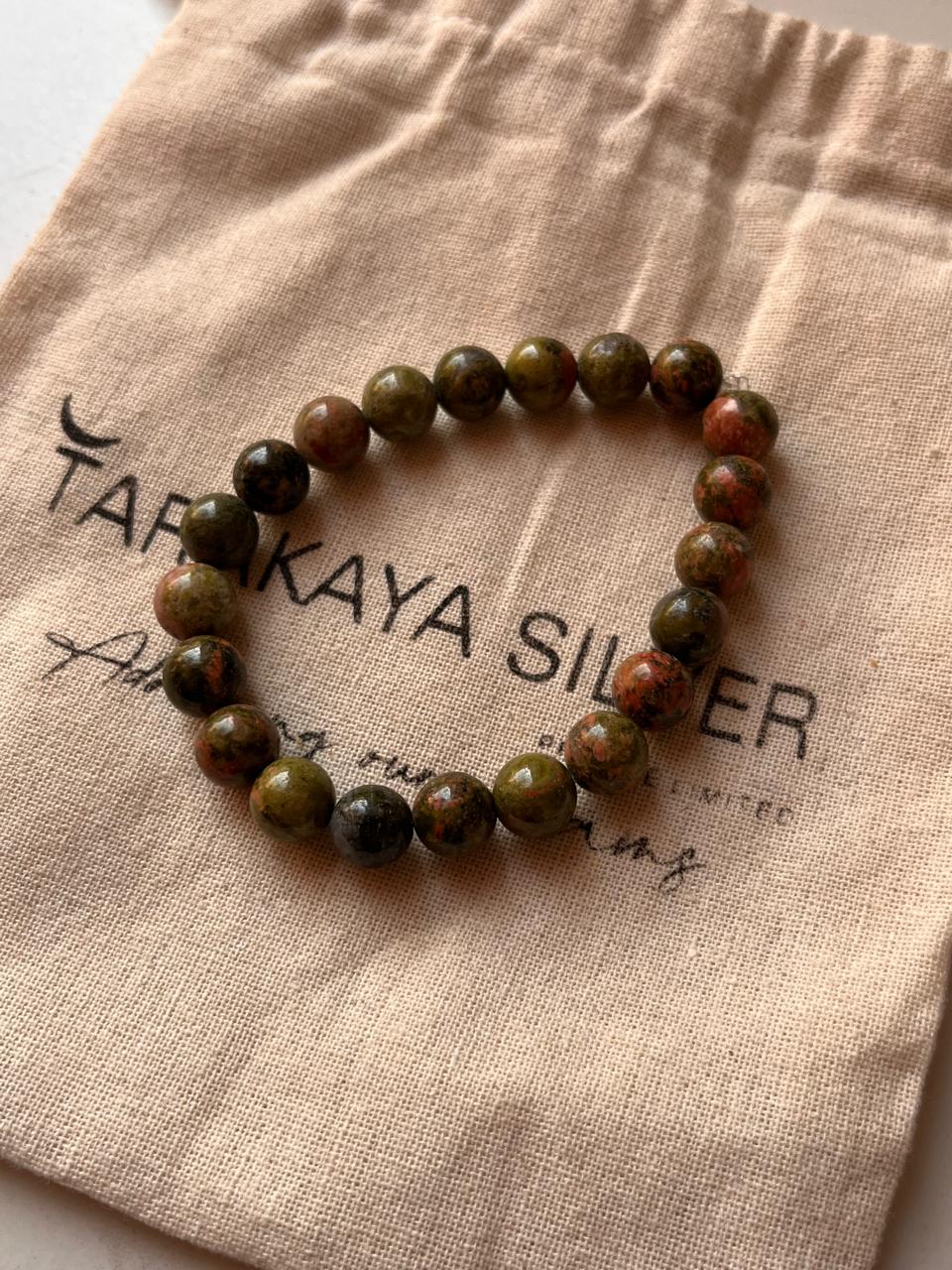 Natural Unakite Bracelet for Positive Energy and Healing