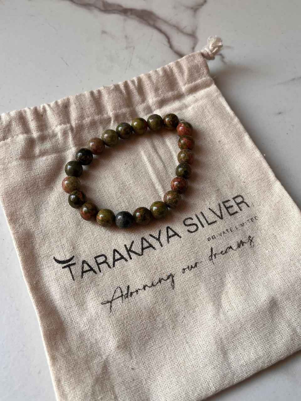 Unakite 8MM Crystal Bracelet for Self-Love and Healing