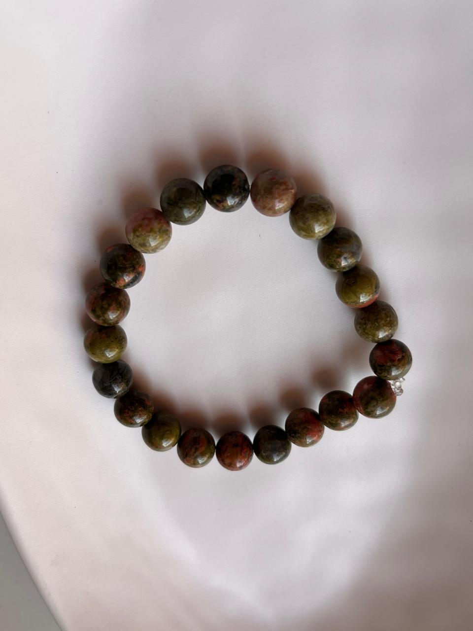 Natural Unakite Healing Bracelet for Spiritual Wellness