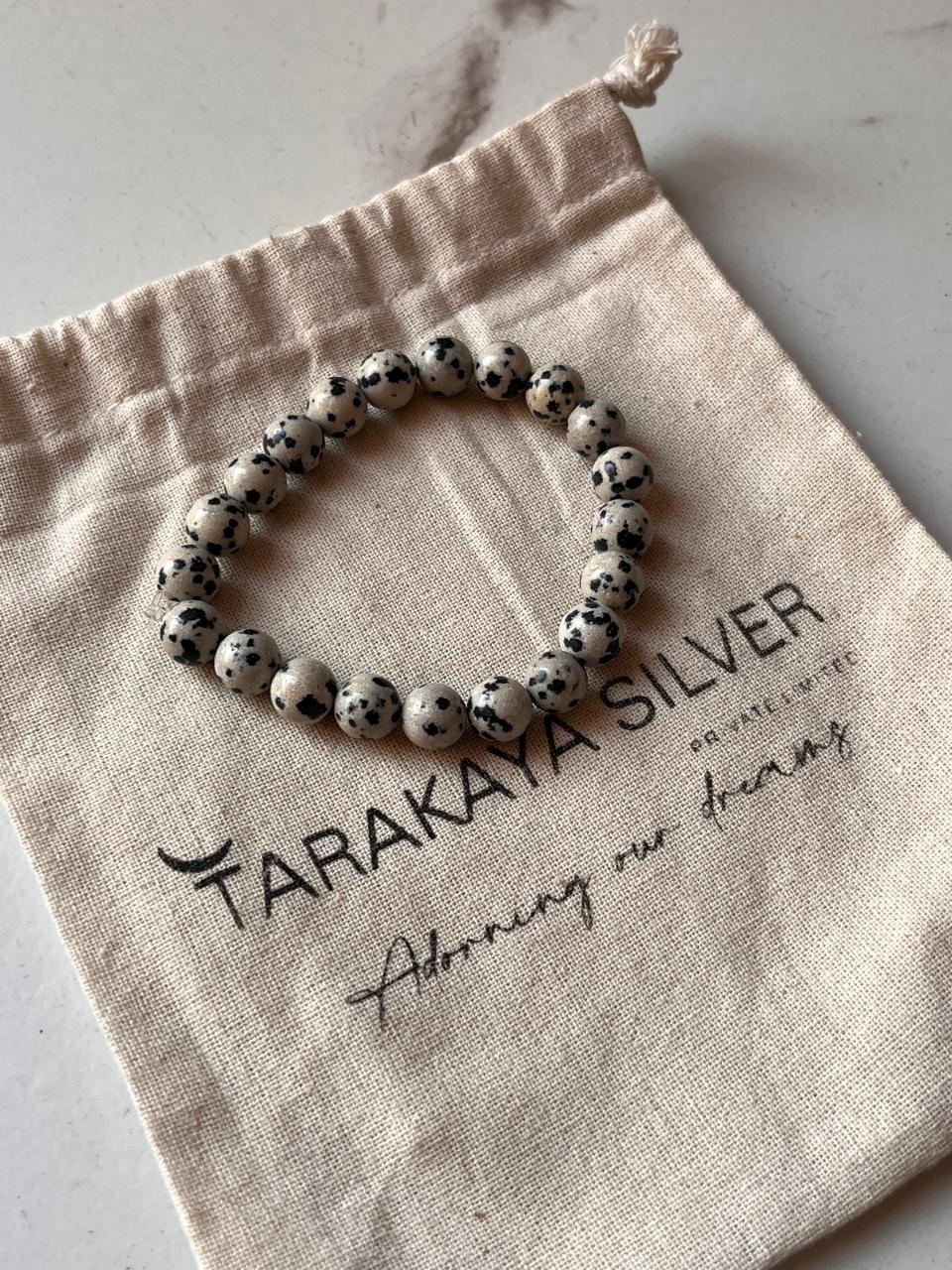 Dalmatian Jasper 8MM Natural Crystal Bracelet for Stability