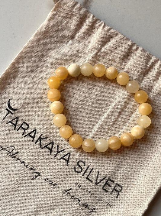 Yellow Calcite 8MM Crystal Bracelet for Energy and Positivity