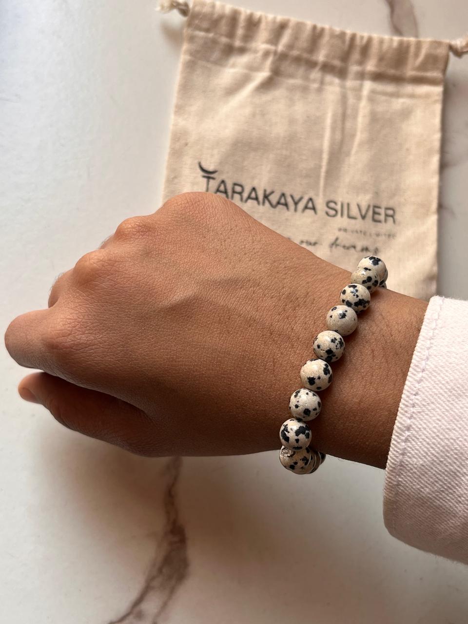Dalmatian Jasper 8MM Bracelet for Stress Relief