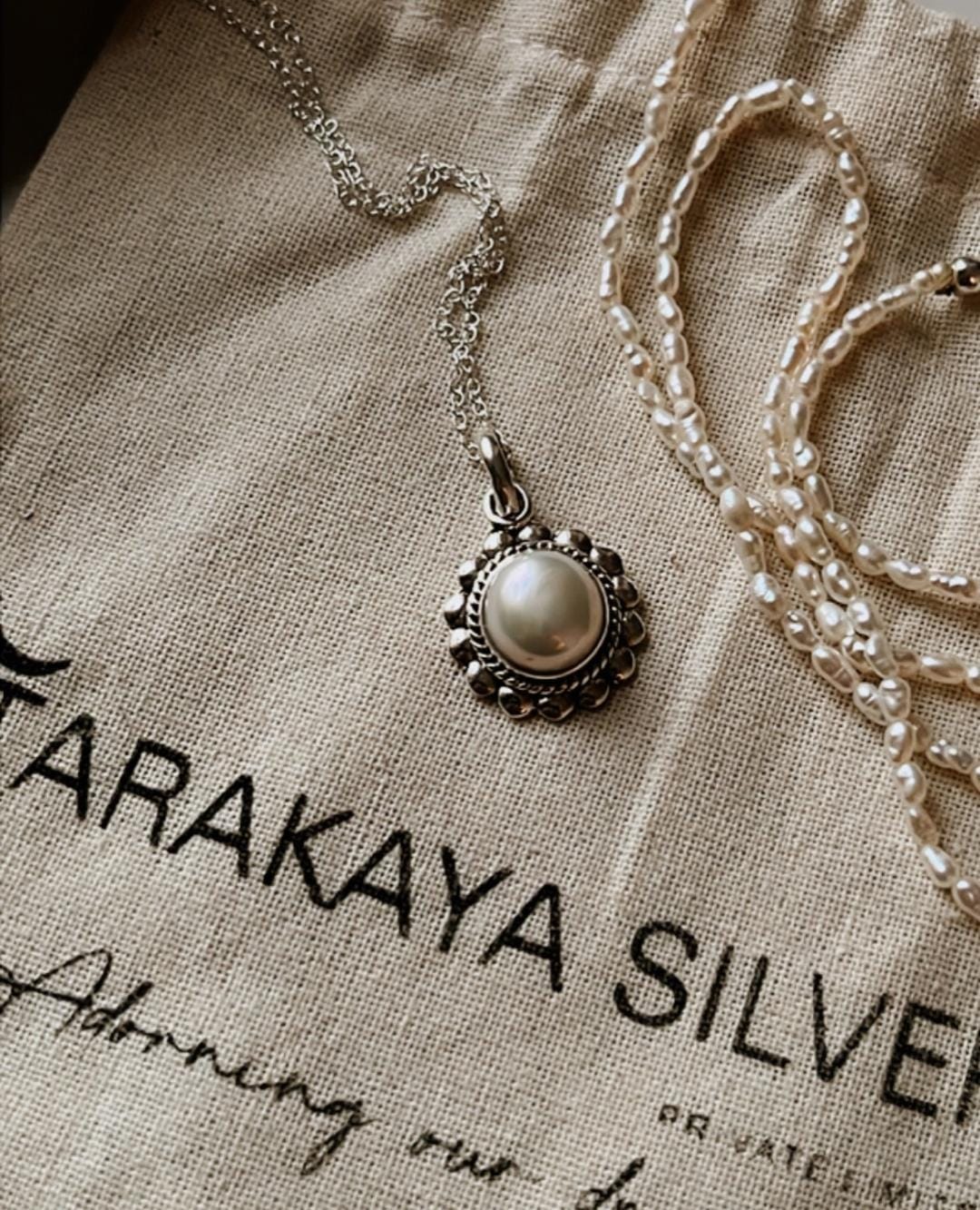 Handcrafted Fresh Water Pearl Boho Silver Pendant