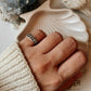 Handcrafted Tribal Dot Silver Ring for Mid or Little Finger