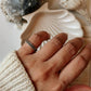 Handcrafted V Engraved Silver Ring for Mid or Little Finger