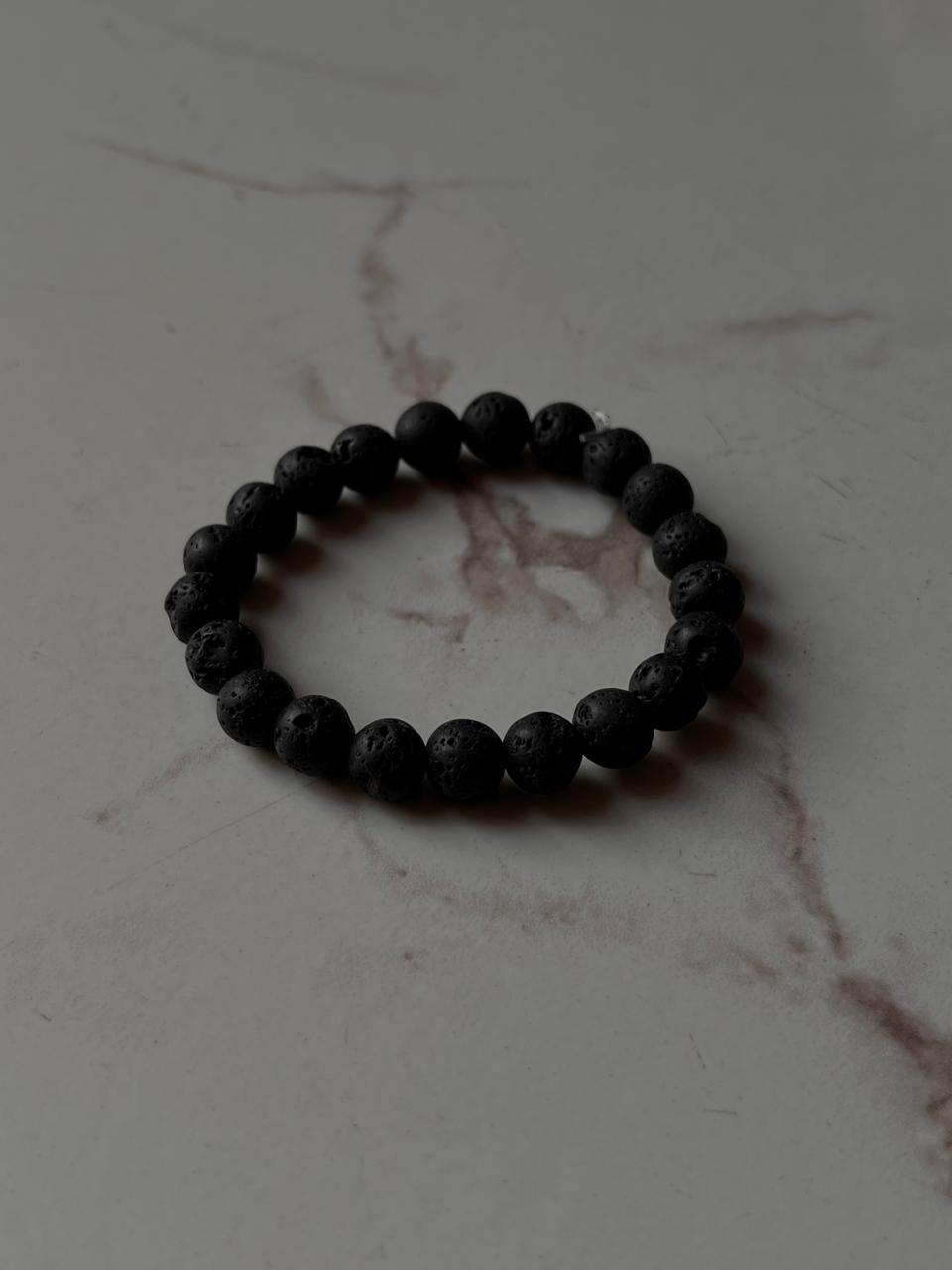 8MM Black Lava Bracelet for Grounding and Protection