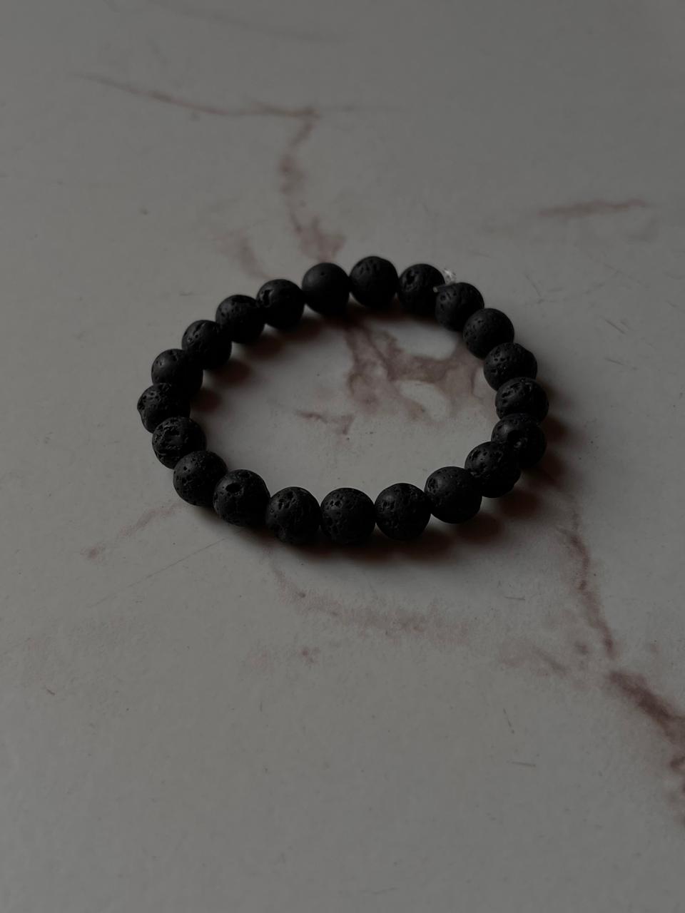 Natural Black Lava Bracelet 8MM 