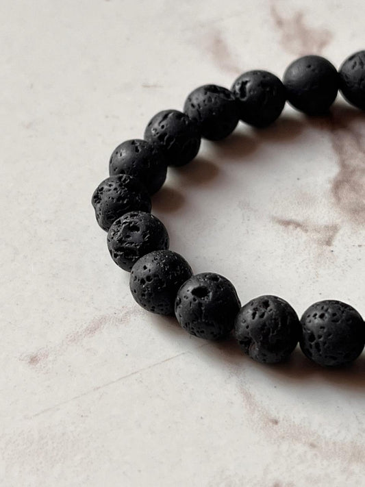 Black Lava Natural Crystal Bracelet 8MM 