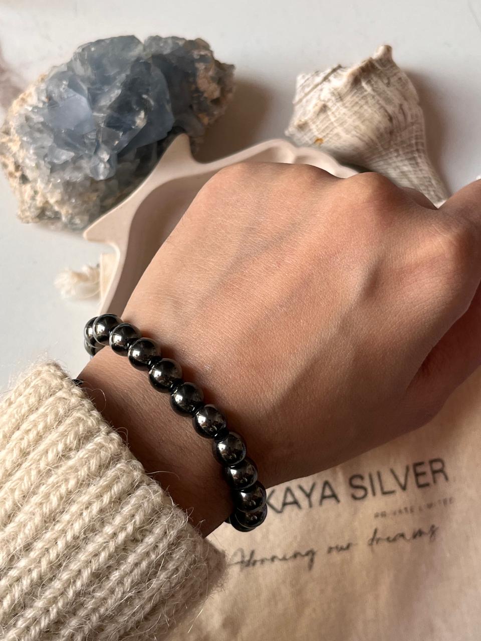 8MM Hematite Beaded Bracelet