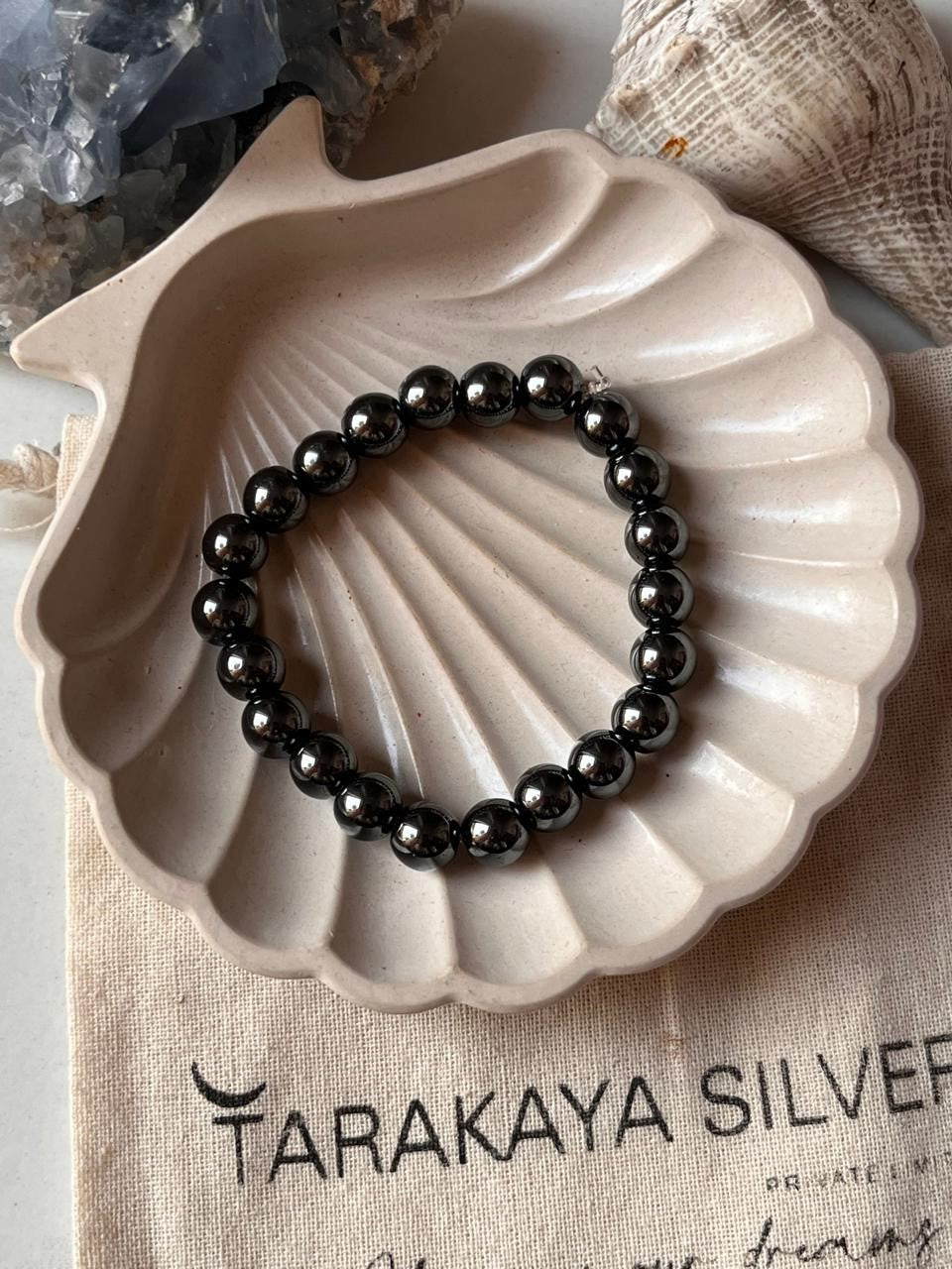 Genuine Hematite 8MM Crystal Bracelet