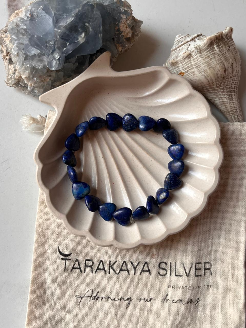 Lapis Lazuli Heart-Shaped Bracelet for Love and Balance