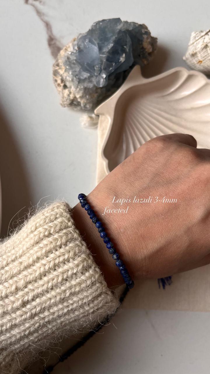 3-4MM Lapis Lazuli Bracelet for Intellectual Growth