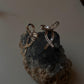 Handcrafted Bow CZ Silver Earrings