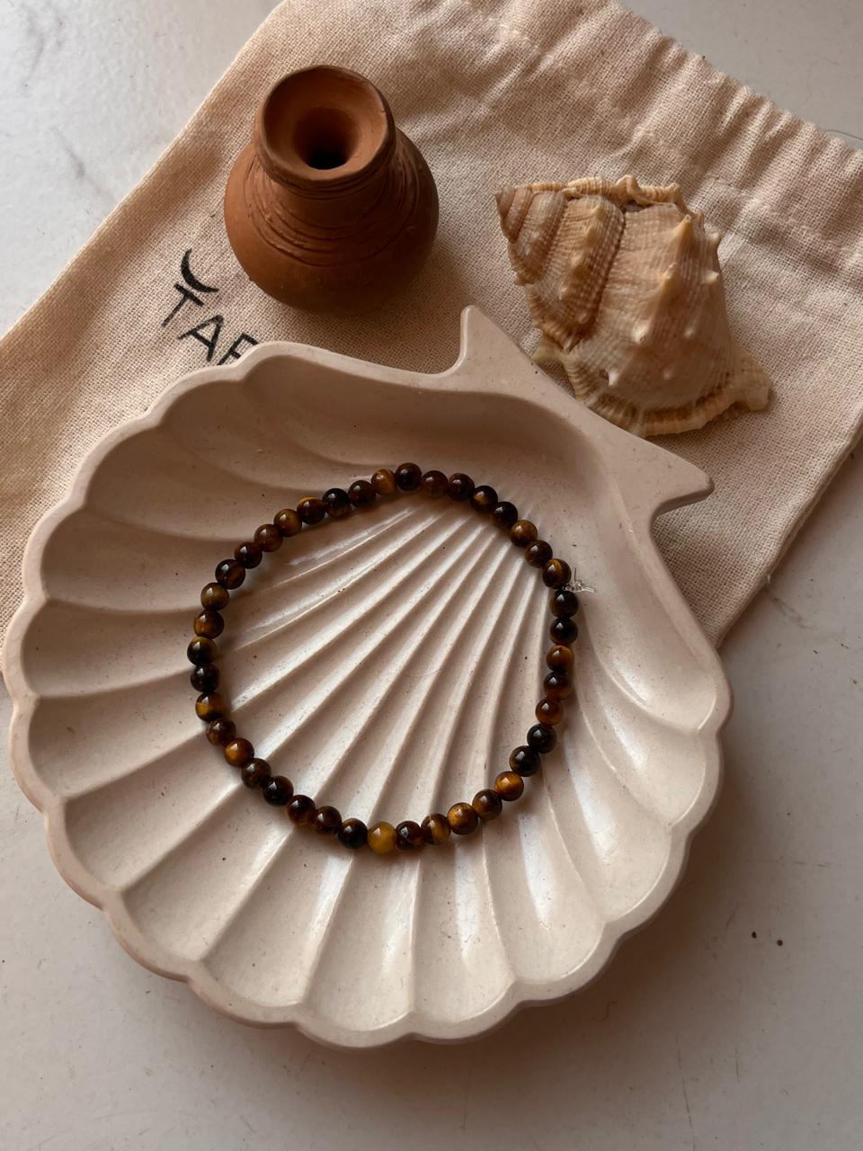 4MM Round Tiger Eye Natural Crystal Bracelet