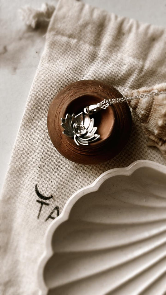Divine Lotus Silver Necklace