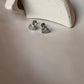 South Screw Silver Studs with Heart CZ Coverage